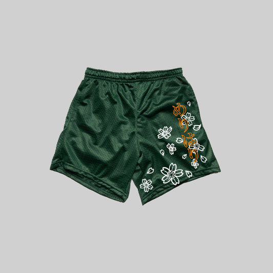 MeriHari Green Mesh Shorts